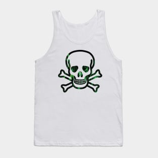 evil green skull flames Tank Top